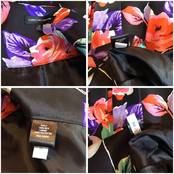 Express Design Studio 100% Silk Box Pleated Skater Skirt - 0 - Picture 7 of 16